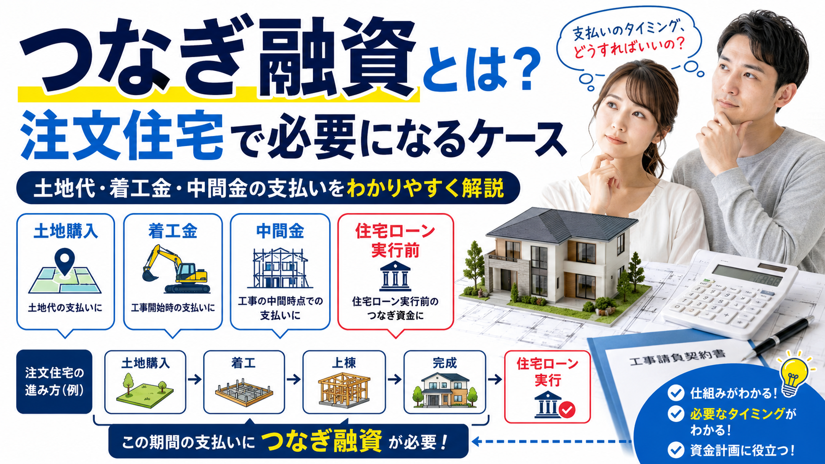 つなぎ融資とは？注文住宅で必要になるケースと注意点をわかりやすく解説