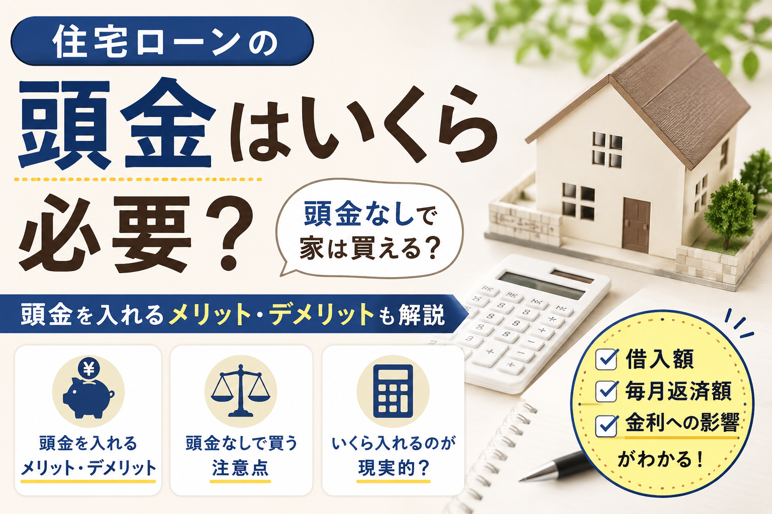 住宅ローンの頭金はいくら必要？頭金なしで家を買う注意点も解説